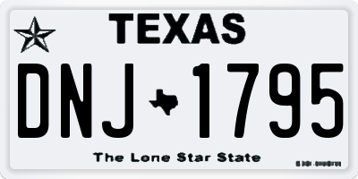 TX license plate DNJ1795