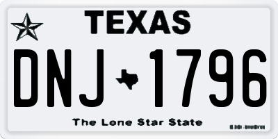 TX license plate DNJ1796