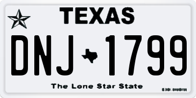 TX license plate DNJ1799