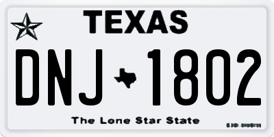 TX license plate DNJ1802
