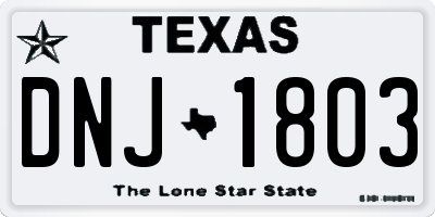 TX license plate DNJ1803