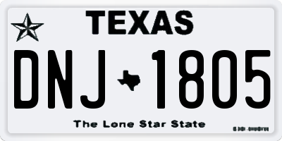 TX license plate DNJ1805