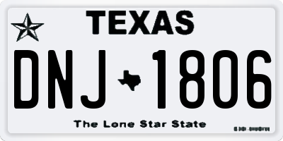 TX license plate DNJ1806