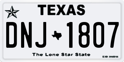 TX license plate DNJ1807
