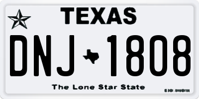 TX license plate DNJ1808