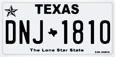 TX license plate DNJ1810