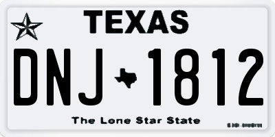 TX license plate DNJ1812
