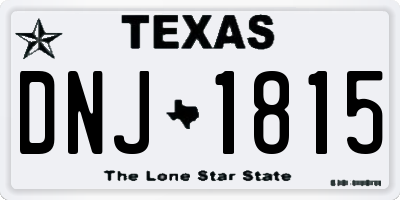 TX license plate DNJ1815