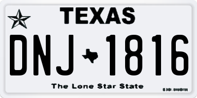 TX license plate DNJ1816