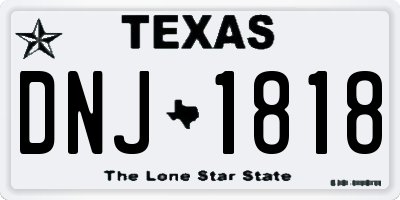 TX license plate DNJ1818