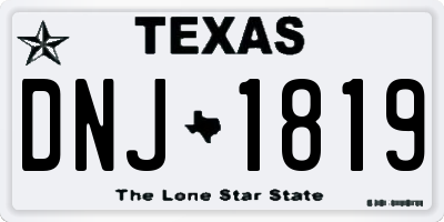 TX license plate DNJ1819