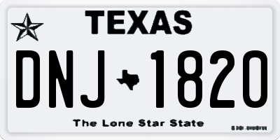 TX license plate DNJ1820