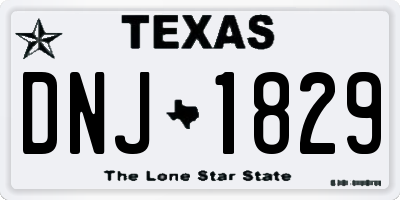 TX license plate DNJ1829