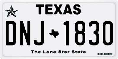 TX license plate DNJ1830
