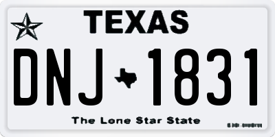 TX license plate DNJ1831