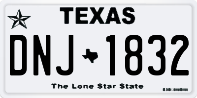 TX license plate DNJ1832