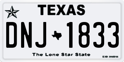 TX license plate DNJ1833