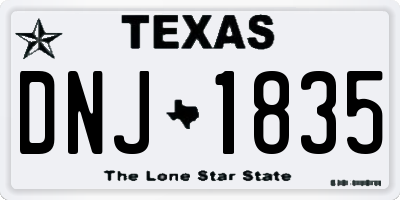 TX license plate DNJ1835