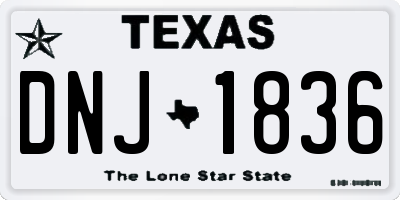 TX license plate DNJ1836