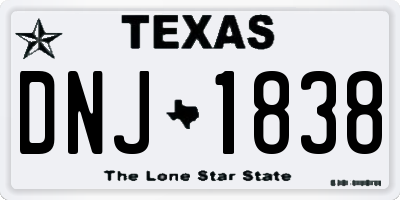 TX license plate DNJ1838
