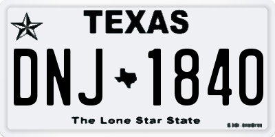 TX license plate DNJ1840