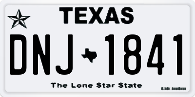TX license plate DNJ1841
