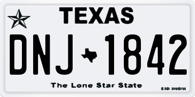 TX license plate DNJ1842