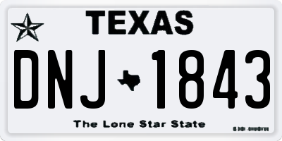 TX license plate DNJ1843