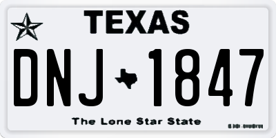 TX license plate DNJ1847