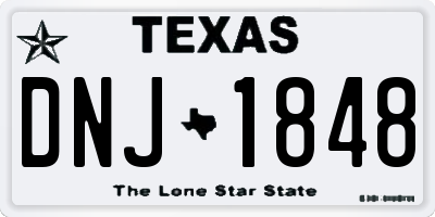 TX license plate DNJ1848