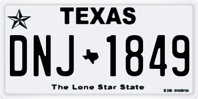 TX license plate DNJ1849