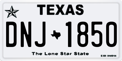 TX license plate DNJ1850