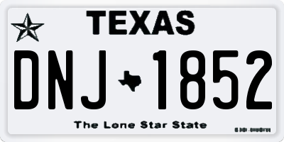 TX license plate DNJ1852