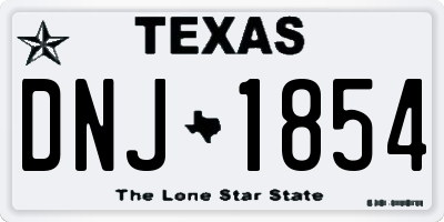 TX license plate DNJ1854