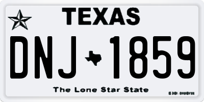 TX license plate DNJ1859
