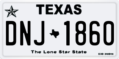 TX license plate DNJ1860