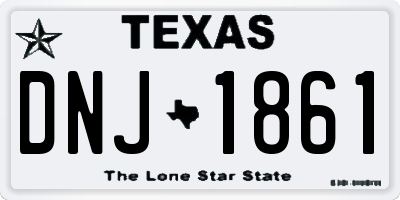 TX license plate DNJ1861