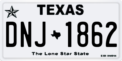 TX license plate DNJ1862