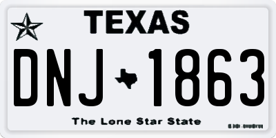 TX license plate DNJ1863