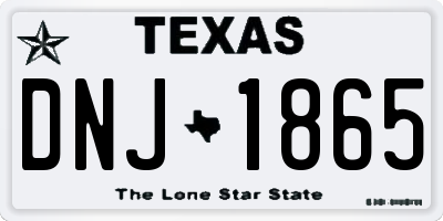 TX license plate DNJ1865