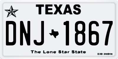 TX license plate DNJ1867