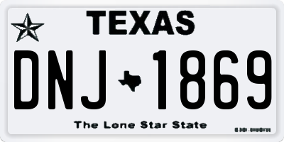 TX license plate DNJ1869