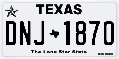 TX license plate DNJ1870