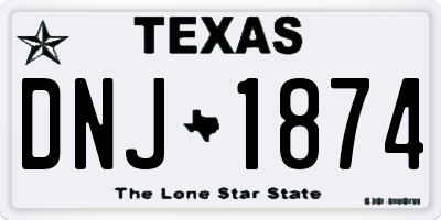 TX license plate DNJ1874