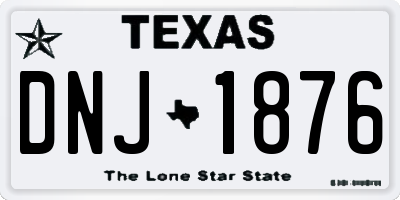 TX license plate DNJ1876