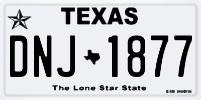 TX license plate DNJ1877