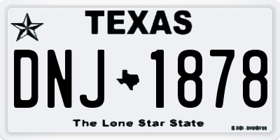 TX license plate DNJ1878
