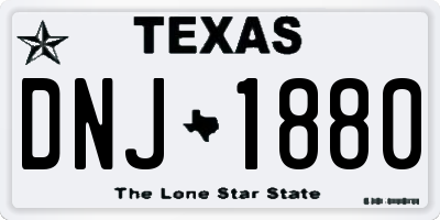 TX license plate DNJ1880