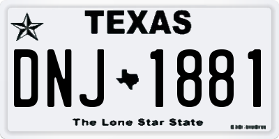 TX license plate DNJ1881