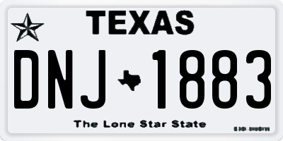 TX license plate DNJ1883